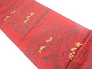 葡萄唐草に鳥模様織り出し袋帯